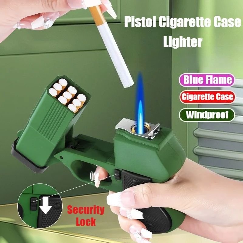 

Newest Pistol Cigar Igniter Cigarette Case Lighter for Smokes Inflatable Gun Windproof Cigarettes Lighters & Smoking Accessories