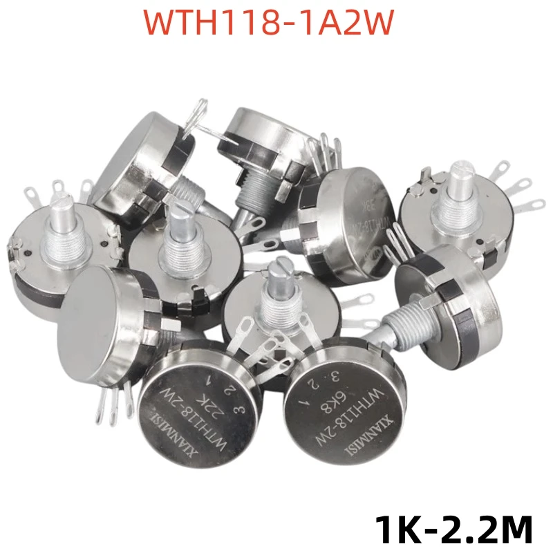 

Adjustable potentiometer knob WTH118 2W 2.2K 10K 22K 4.7K single turn carbon film adjustable resistor