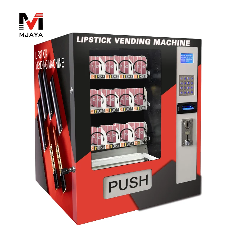 TM031-15 Lipstick Small Vending Machine For Lip Rouge Lippy Beauty Cosmetics Retail Items Desktop Cash Coin Card Customizable