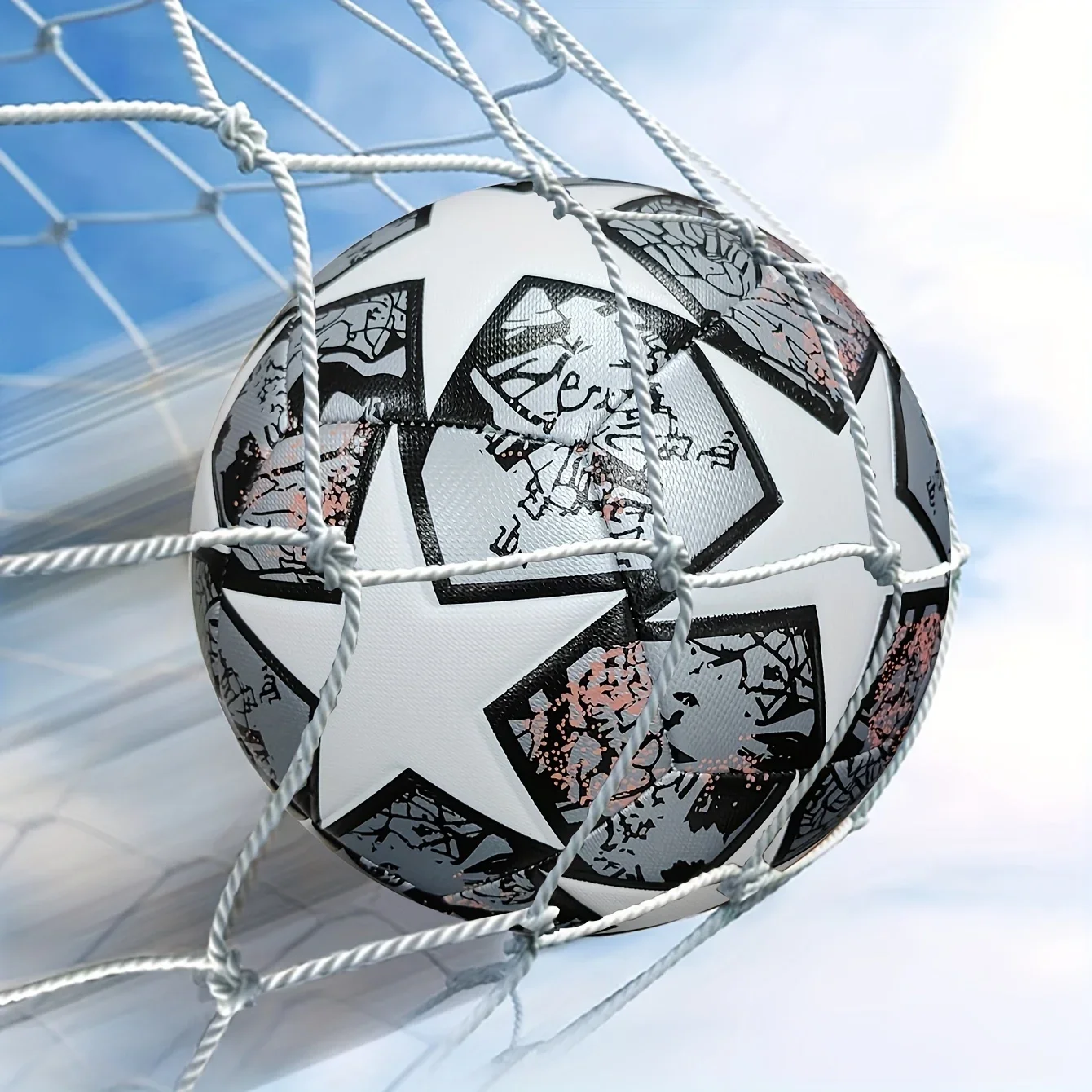 Standard Size 5 Unisex Soccer Ball - Durable Machine-Sewn Wear-Resistant PU Leather Construction, Perfect for Family Fun and Fes