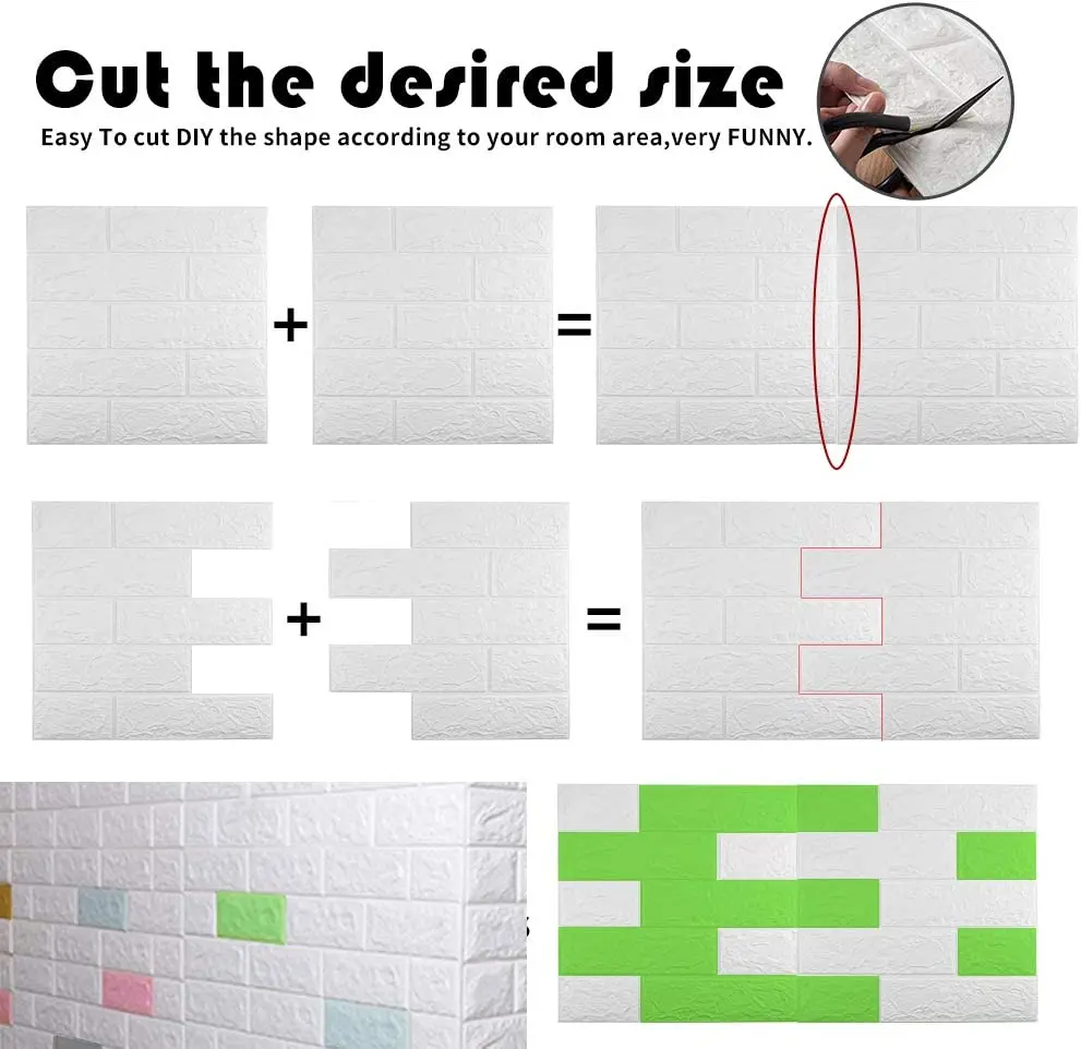 قشر وعصا ثلاثية الأبعاد لوحات الحائط ، ورق الجدران ملصق مع رغوة ذاتية اللصق مقاوم للماء ، الحمام الداخلي ، Ho ، 12 قطعة