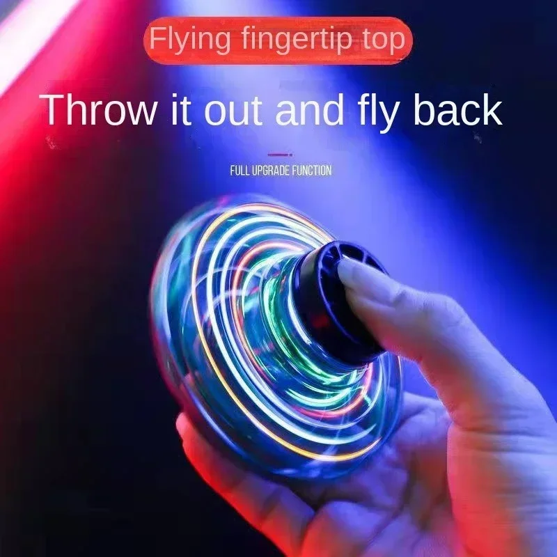 Creative สนุกกลางแจ้ง Boomerang Fidget Spinner มือควบคุม Mini Drone UFO Flying ของเล่น 360 องศาหมุน Magic Flying Spinner