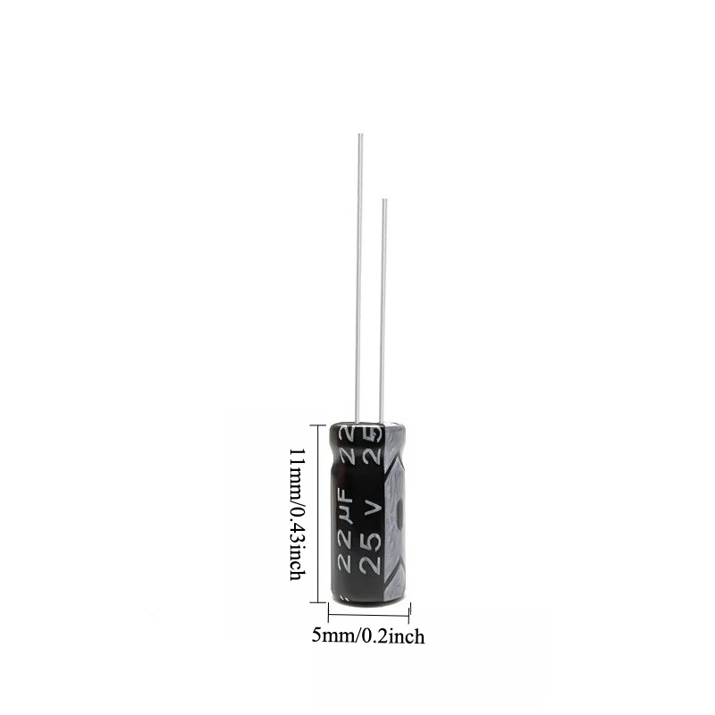 

335pcs 25V 22uF Electrolytic Capacitor 105C High Temp Radial Long Life 4x7 5x11mm for Power Supply Electronics