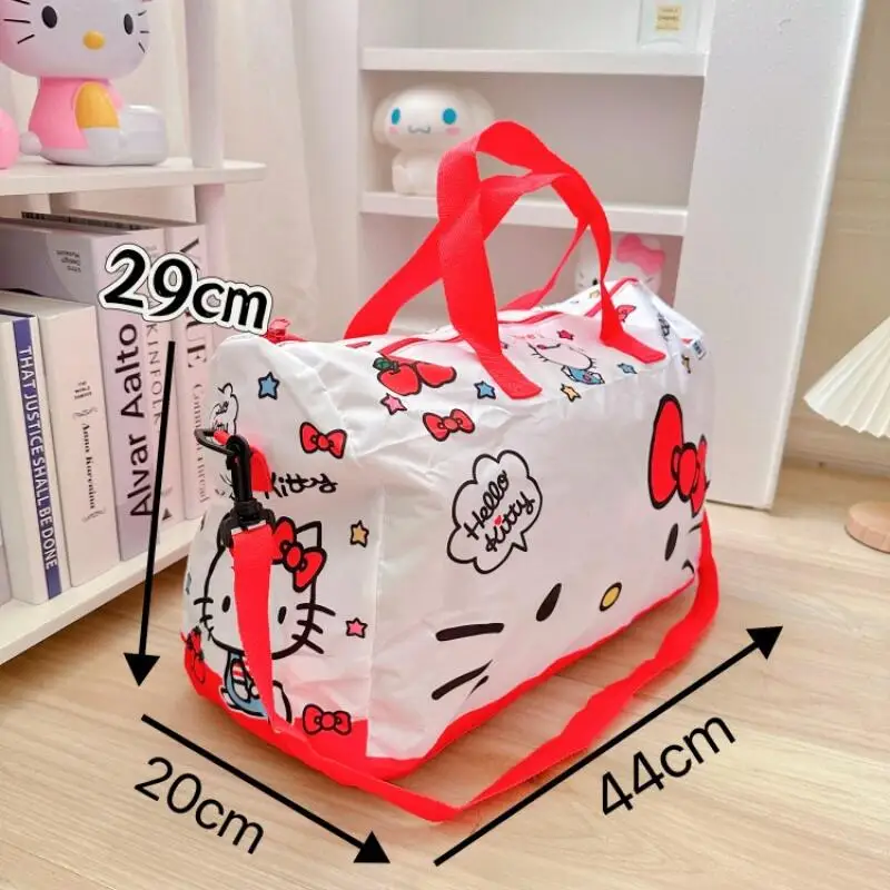 Sanrio Foldable Travel Bag Hello Kitty Cinnamoroll Kuromi Luggage Storage Case Portable Makeup Clothing Packing Bag Girls Gift