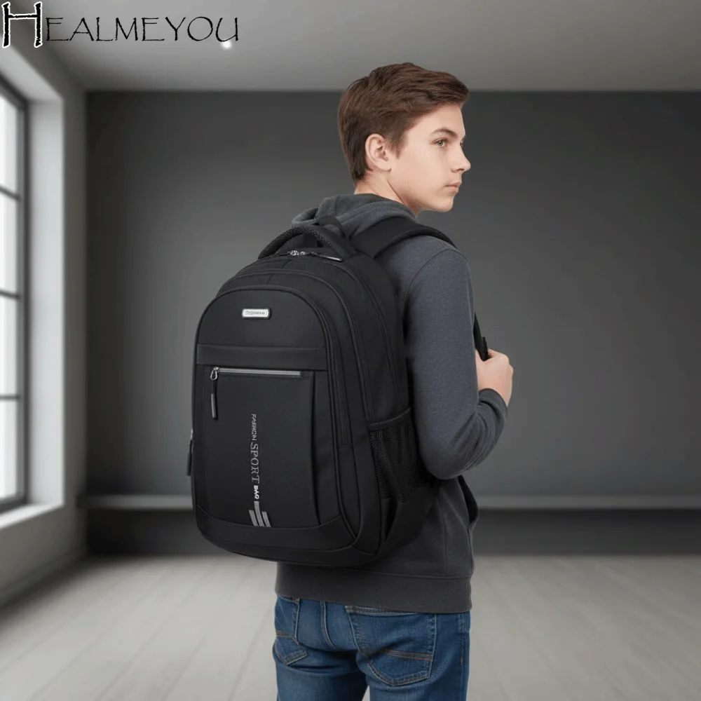 Oxford Cloth Students Daypack Anti-splash Water Scratch Prevention Large Capacity School Bag Polyester Contrast Color
