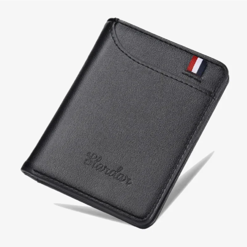 محفظة جديدة فائقة النحافة ناعمة عالية الجودة من جلد البولي يوريثان، محفظة بطاقات ائتمان صغيرة، حامل بطاقات للرجال، محافظ جلدية رفيعة وصغيرة وقصيرة #3