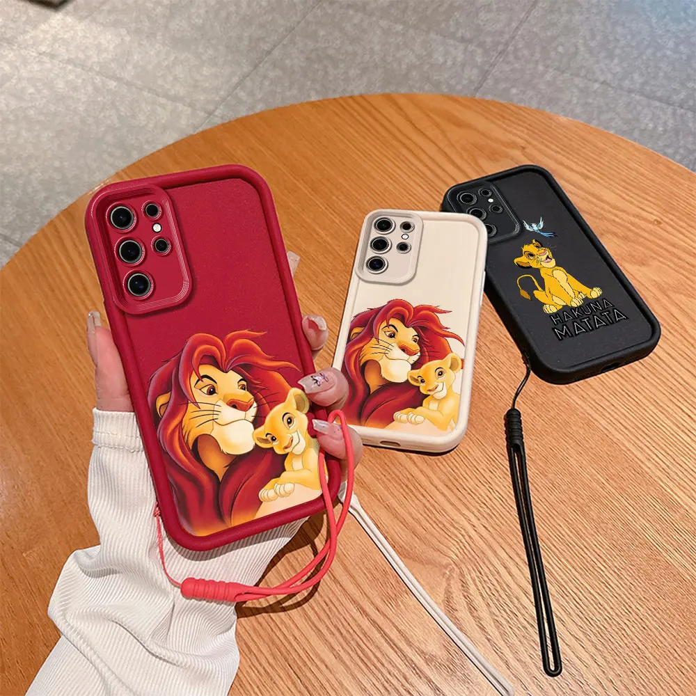 Hakuna Matata Re Leone Cassa Del Telefono Per Xiaomi Redmi 9 9C 10 10C 12 12C K30 K40 K50 Nota 10 11 12 13 Pro 5G Copertura Con Cinghia da polso