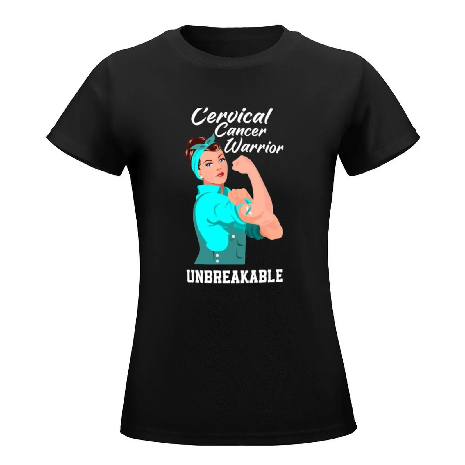 Cervical Cancer Warrior Unbreakable T-Shirt new edition sweat plain lady clothes cute t-shirts for Women