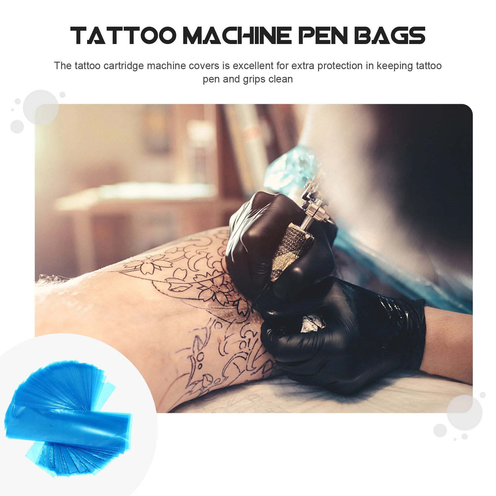 

100Pcs Disposable Tattoo Machine Pen Covers Protective Bags Hygiene Sleeves Ink Allergy Prevention Accessories