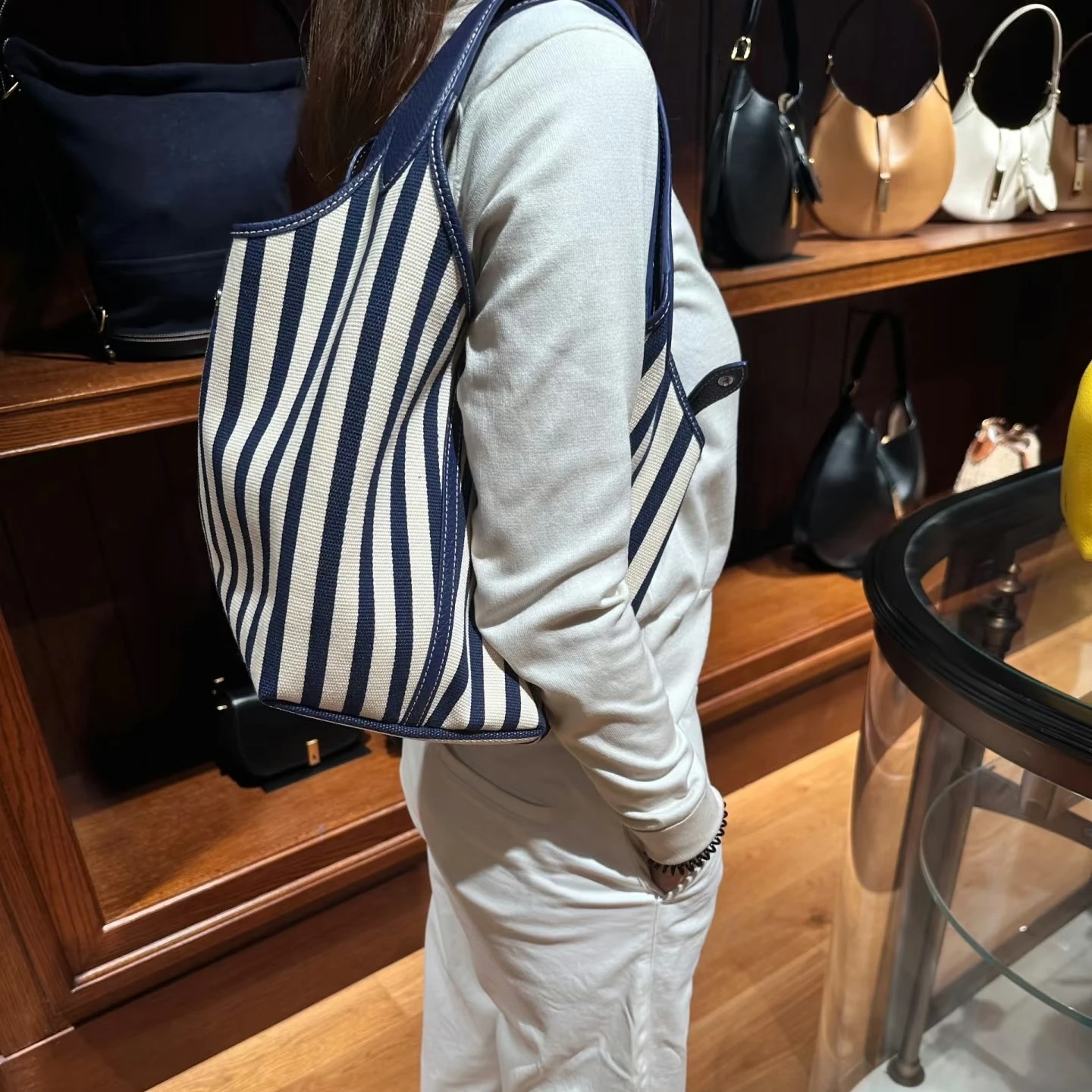 Borsa di lusso Borsa a tracolla classica Borsa tote a righe Borsa per mummia in tela Borsa per tata di grande capacità Borsa da esterno casual Regalo per le vacanze