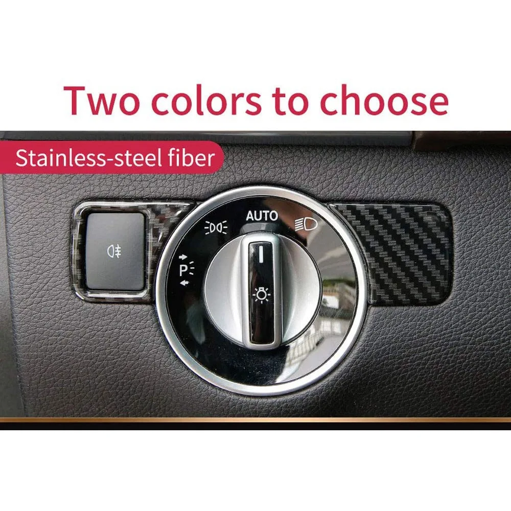 

ABHX-Carbon Fiber Head Light Lamp Switch Cover Sticker, Auto Parts Interior,For Benz GL GLS X166 GLE W166 AMG W176 W246 CLA