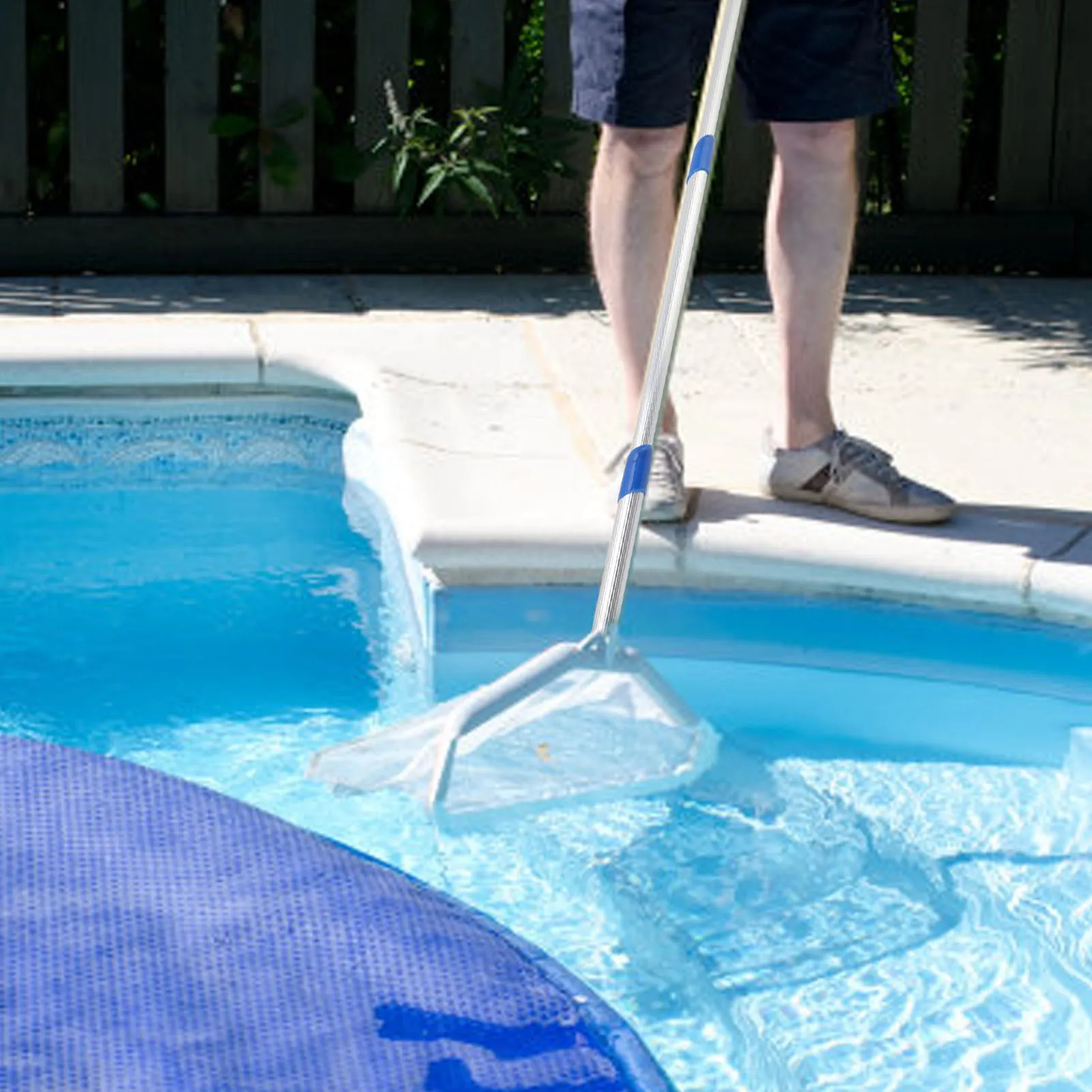 Swimming Pool Pole 3 Section Telescopic Pole Aluminum Detachable Swimming Pool Cleaning Accessories Pool Extension Pole