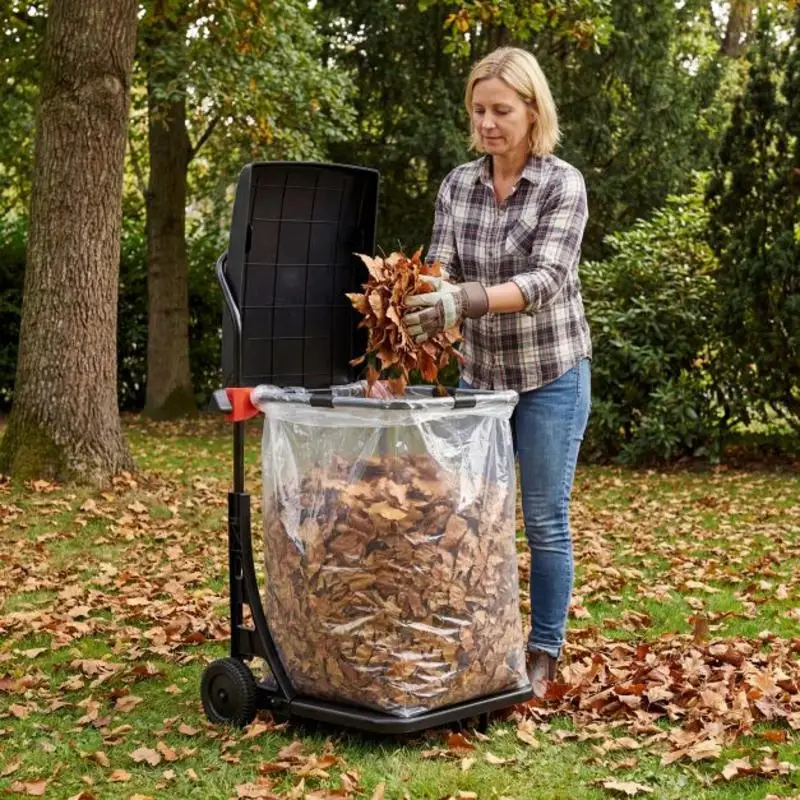 Support pour sacs poubelles avec roues, chariot de rangement mobile pour sacs à feuilles, bac à déchets de jardin avec couvercle, chariot de rangement mobile peu encombrant pour la cuisine, la salle de bain, le garage, le bureau