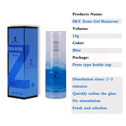 Imagen 2 del producto 1 botella SKY ZONE Power Gel removedor para extensiones de pestañas belleza falsa tienda de salud herramientas de maquillaje pestañas de Lava coreanas