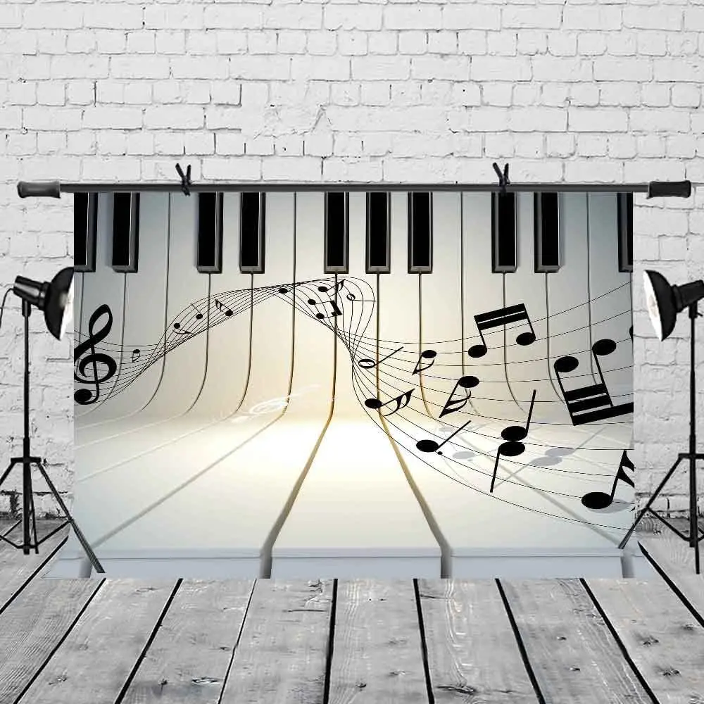 

Music Theme Photography Backdrop Piano Black And White Key Music Symbol Music Element Photo Studio Background Studio Props