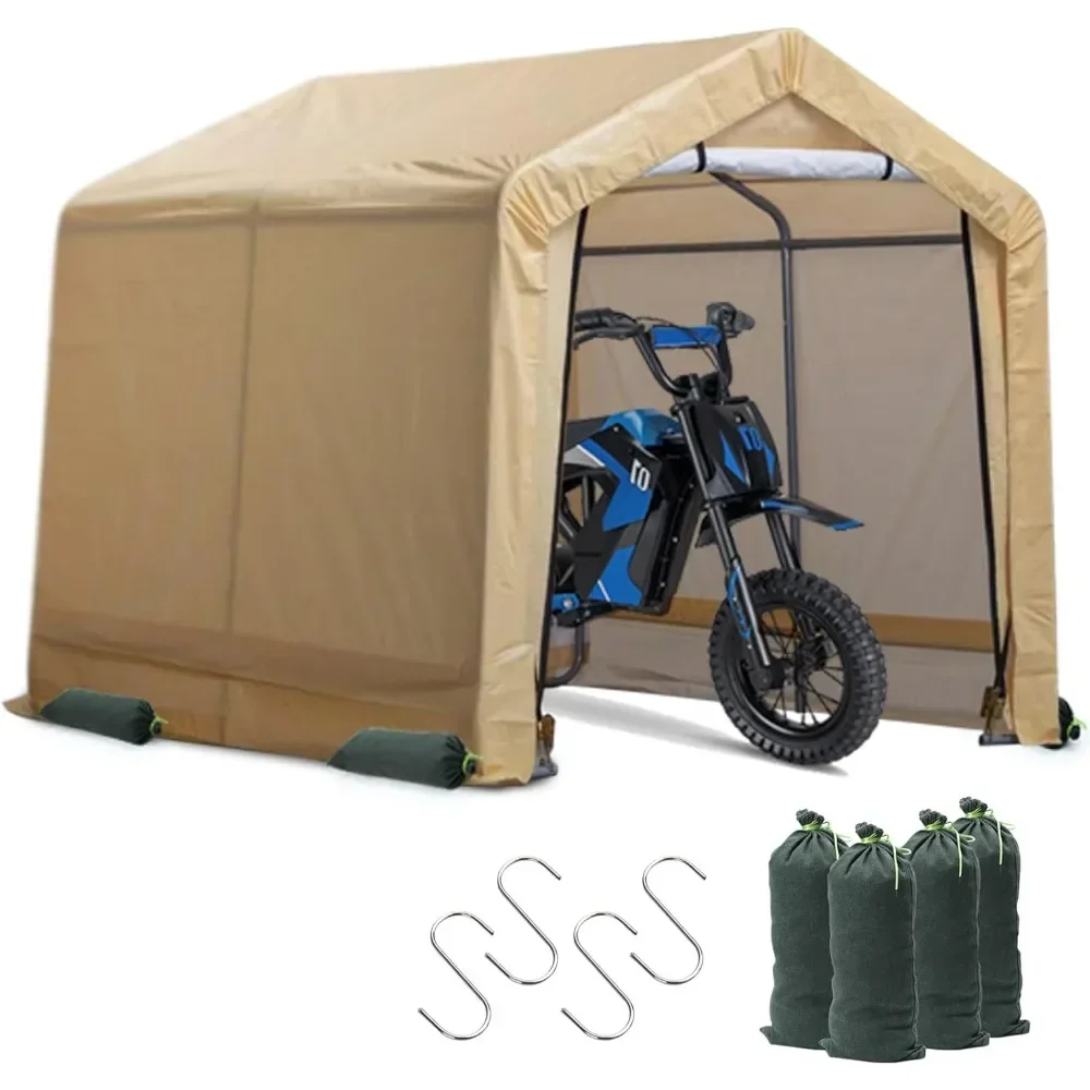 

Yellow Carport Motorcycle Bike ATV Tent Shed Car Portable Garage Waterproof and UV Resistant Portable Garage Carport Garden Home