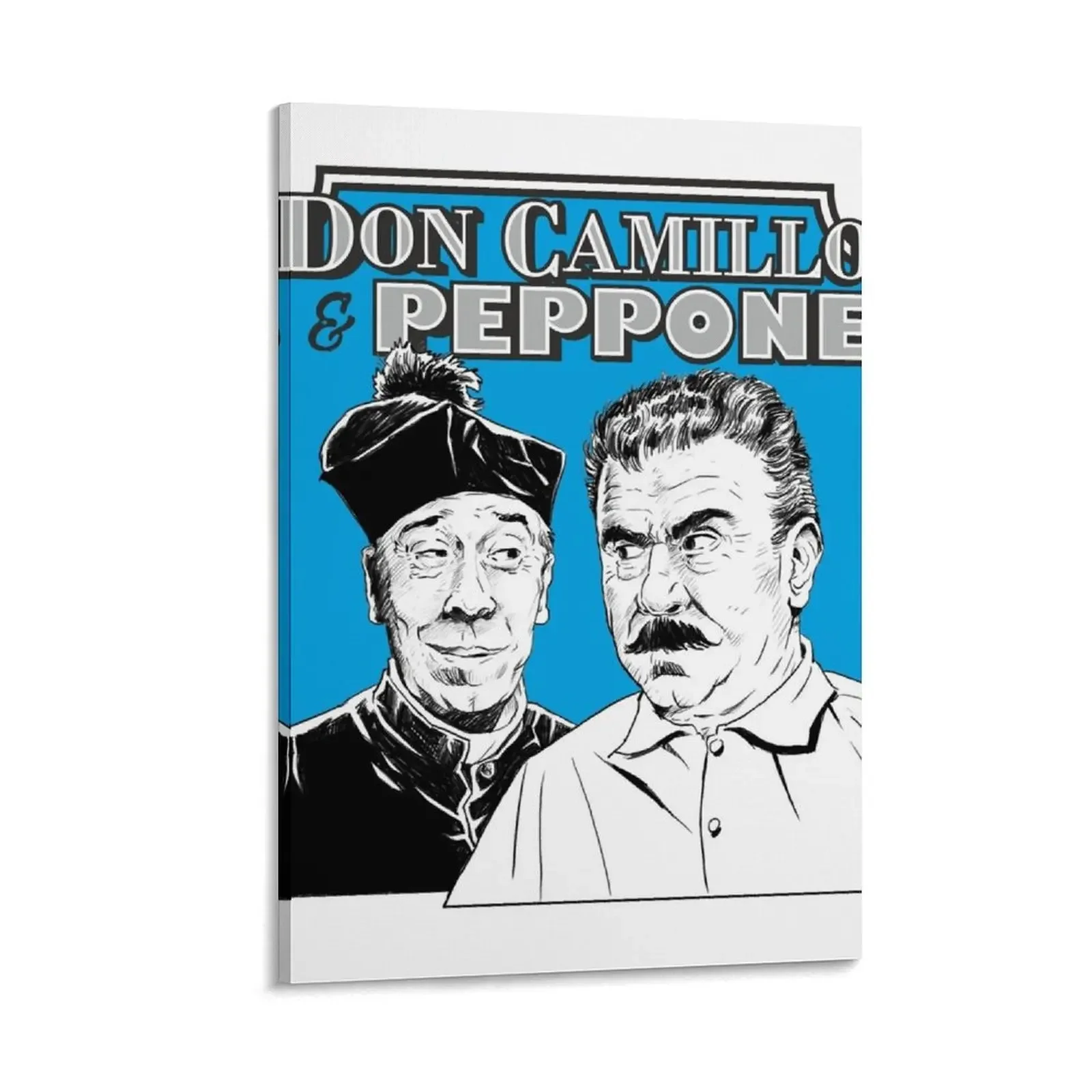 

Don Camillo & Peppone - Blue Canvas Painting korean room decor decor decorative frames wall room