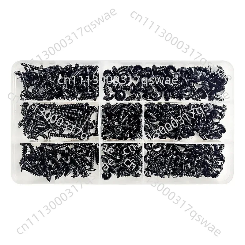 Black Carbon Steel Self-Tapping Screw Assortment Kit Phillips Head Wood Screws Set M3 M3.5 M4 M5 Hardware Fasteners
