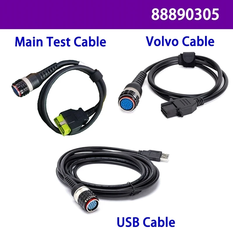 

1Set OBD2 Main Diagnostic Cable+USB Cable+8PIN Cable For Volvo Parts Vocom Interface Main Test Cable Diagnostic Tools 88890304