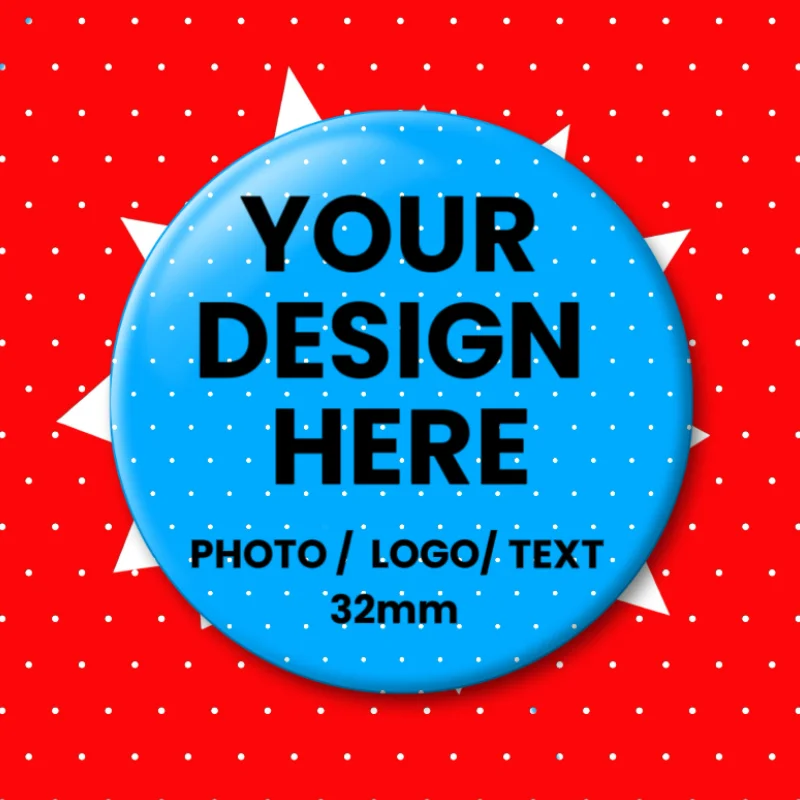 Customized 32MM Pins Personalized Tinplate Creativity Printed Pictures Text Metal Lapel Badges Brooches Jewelry Gift Wholesale