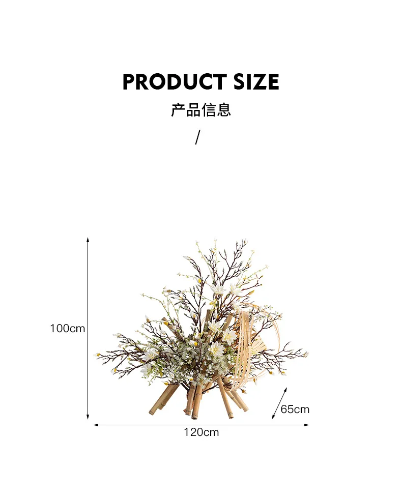 Simulation flower ornament ornament tea room dining table bamboo floral art