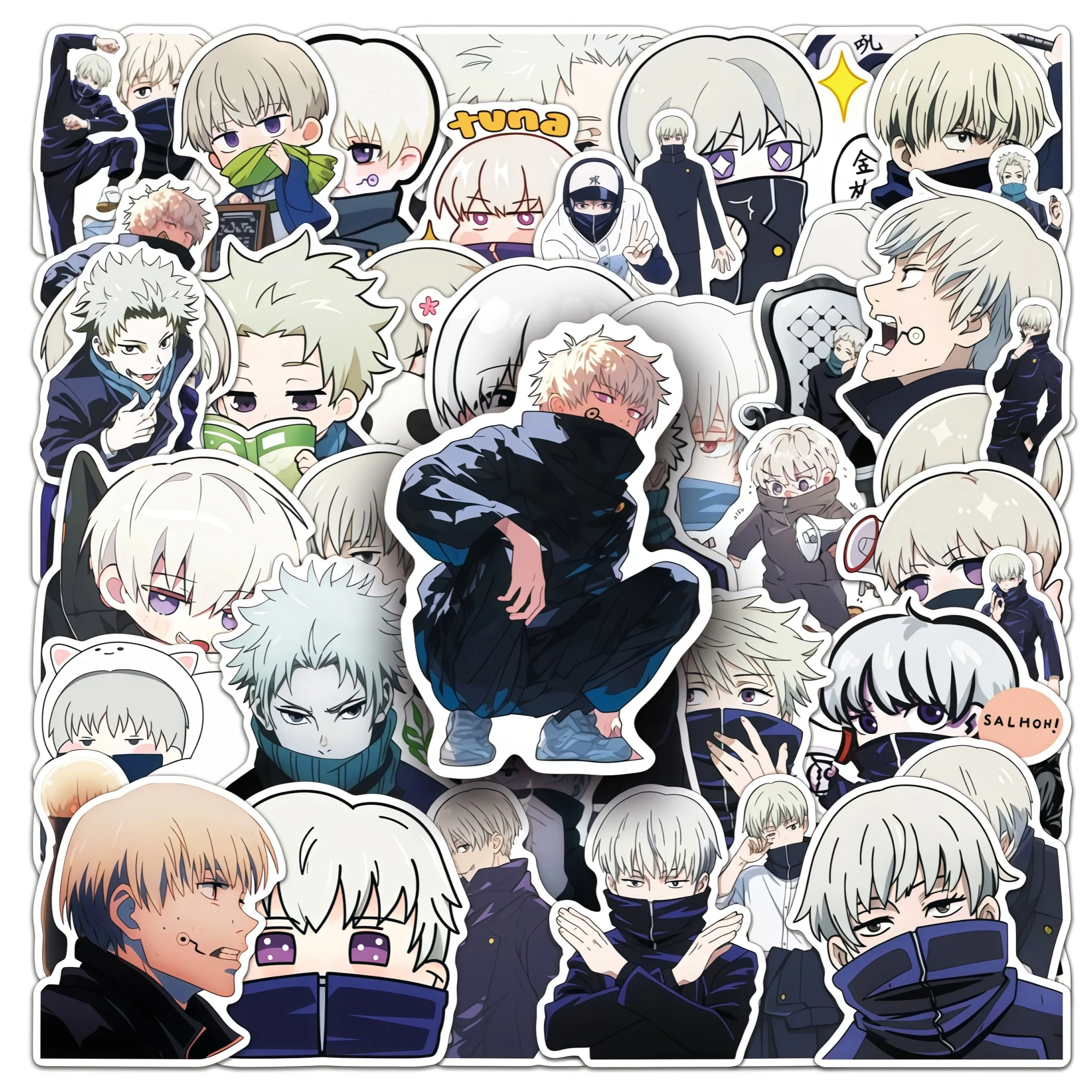 50 Stück Inumaki Toge Jujutsu Kaisen Anime Wasserfeste PVC-Aufkleber DIY-Dekoration für Wasserflaschen, Laptops, Handys und Tagebücher