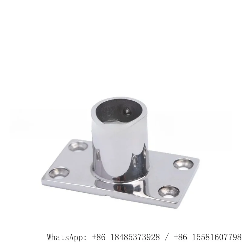 316 Stainless Square Tube Base Yacht Handrail Bracket Deck Sunshade Support Marine Vessel Fixed Hardware Accessory