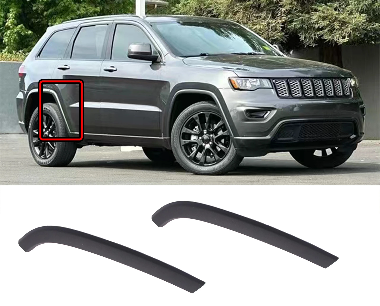 For Jeep Grand Cherokee 2011 To 2021 Car Rear Wheel Arch Trim Eyebrow Molding Fender Cover External Decoration Accessories