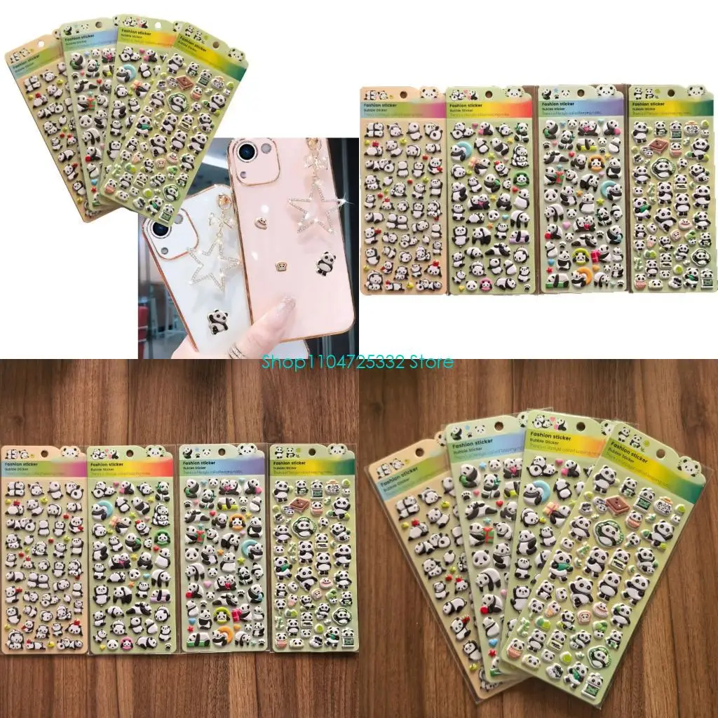 P5EA 3D Sticker Cartoon Sticker Tiny Handcraft Sticker Reusing Tiny Patches for Water Bottle, Notebook, Scrapbooking