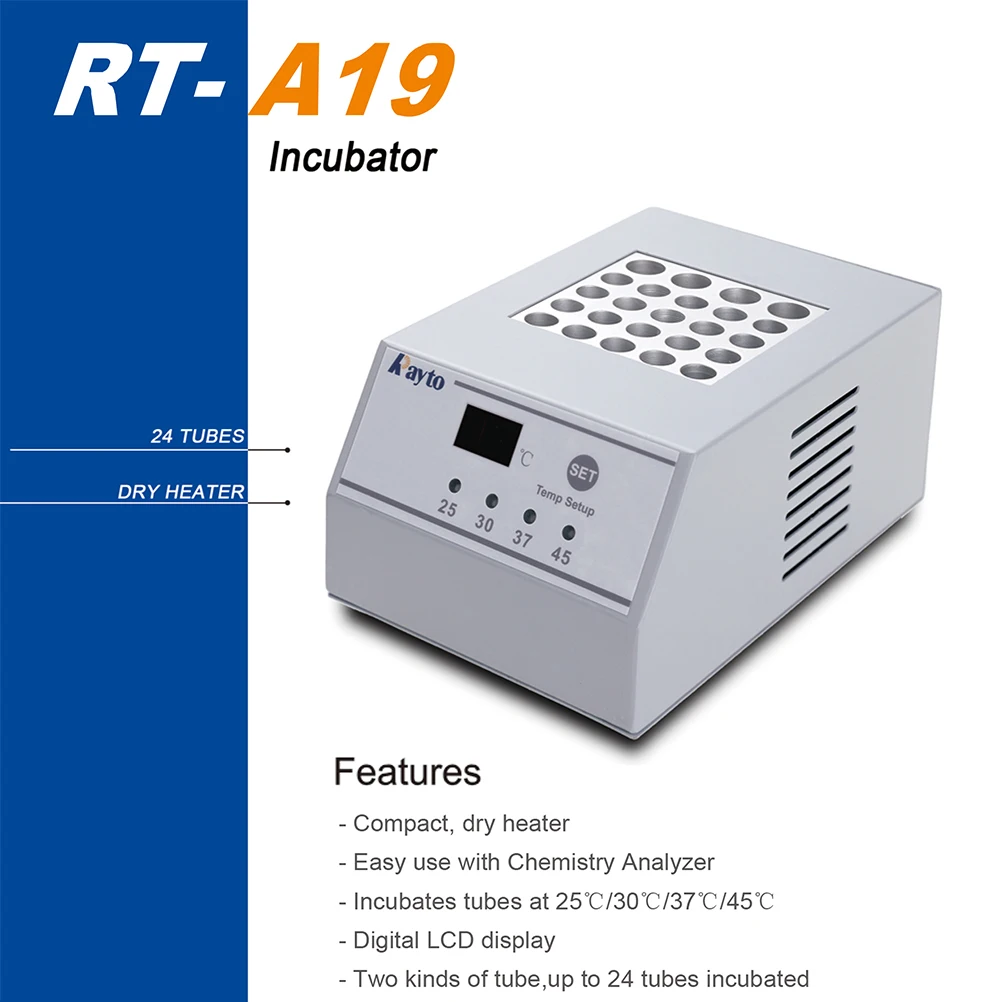 Rayto Rt-a19 Portable Chemistry Analyzer 24 Tubes Lab Tube Dry Bath Incubator