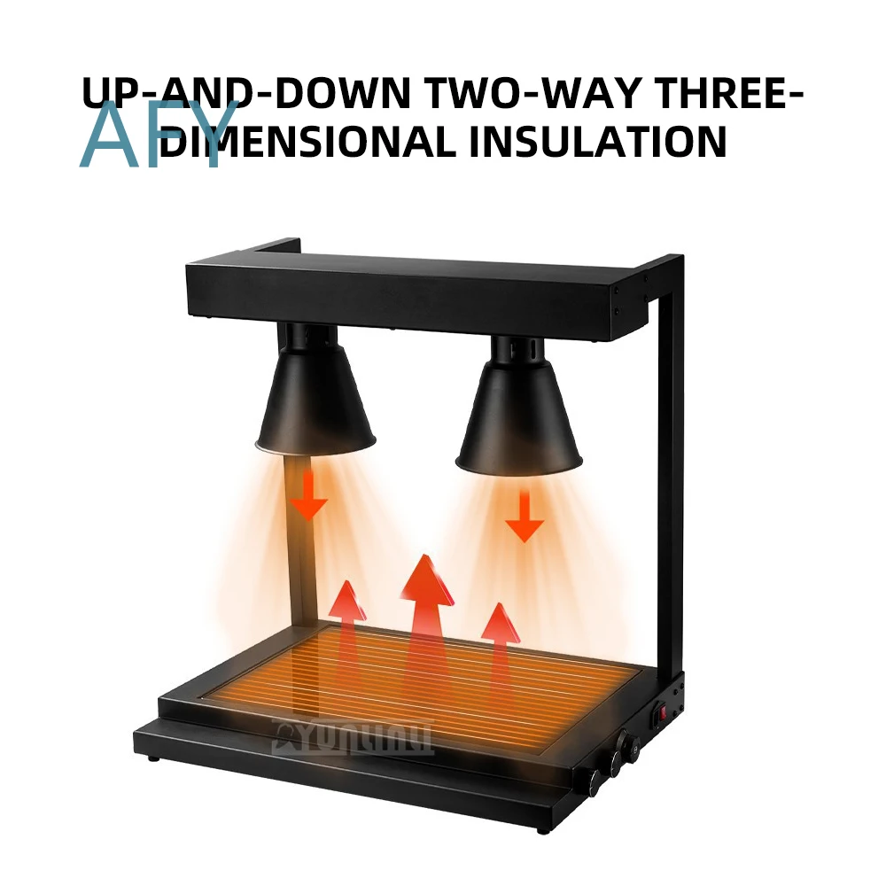 Double Head Barbecue Heating Lamp for Buffet Food Warming Hotel Catering Use Vegetable Warmer Lamp Commercial Kitchen