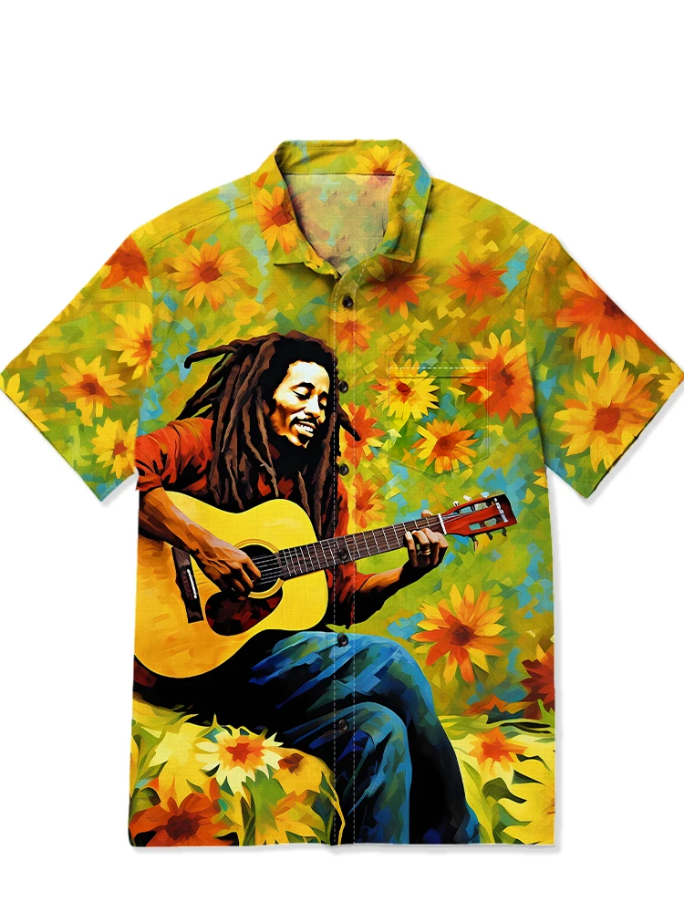 Summer fashion reggae bob marley 3d t shirt men casual hip hop shirts for men and women casual harajuku street Y2K clothing