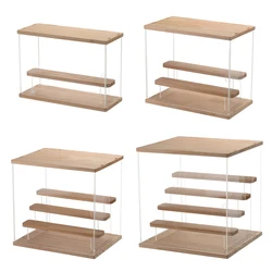 2/3/4/5 Tier Acrylic Display Case with LED Light Transparent Countertop Box Organizer Dustproof Showcase for Collectibles Toys