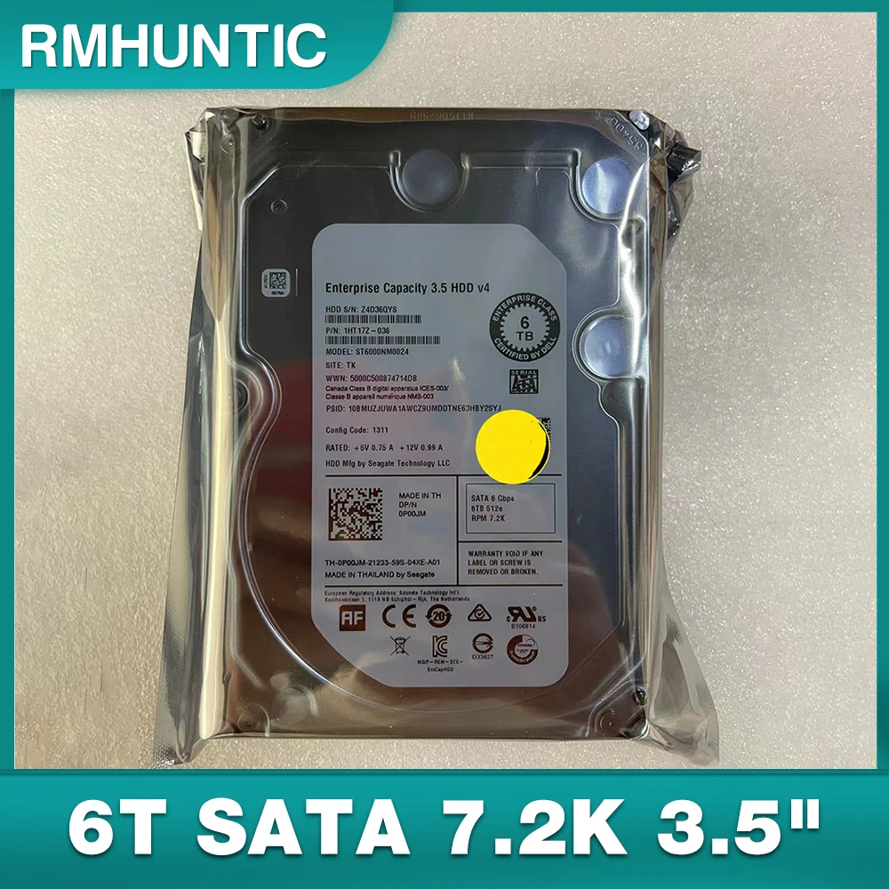 Disco rígido brandnew do servidor st6000nm0024 6t sata 7.2k 3.5 "disco rígido 6gb