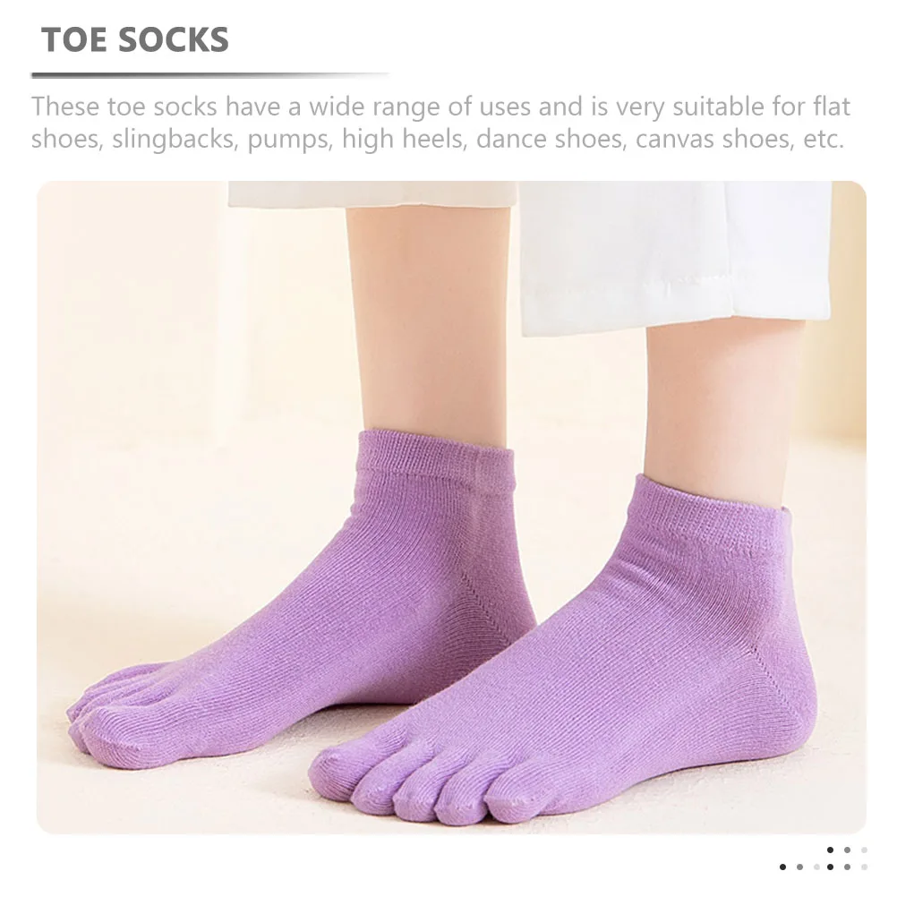

Women's Toe Cotton Low Cut Five Finger for Shoes Dance Pumps Slingbacks Blister Prevention Invisible Fine for Women
