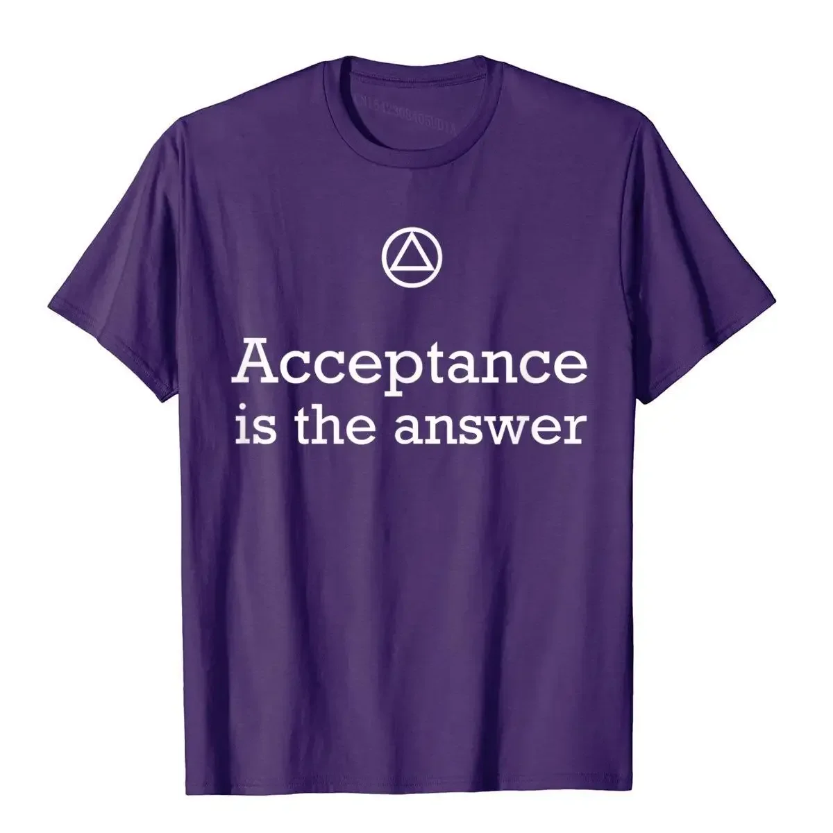 Acceptance The Answer AA 12 Step T-Shirt HolidayOutdoor Tops Tees Graphic Cotton Men's Top T-Shirts