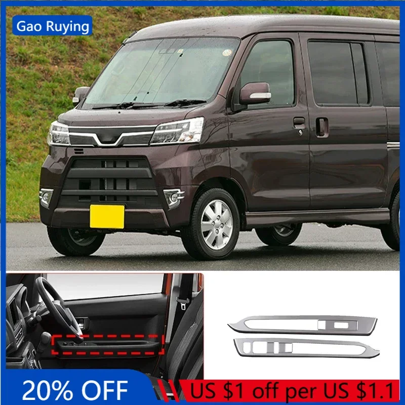 

For Daihatsu ATRAI HIJET CARGO 2022-23 ABS Car Front Door Glass Lifting Button Frame Cover Trim Sticker Interior Car Accessories