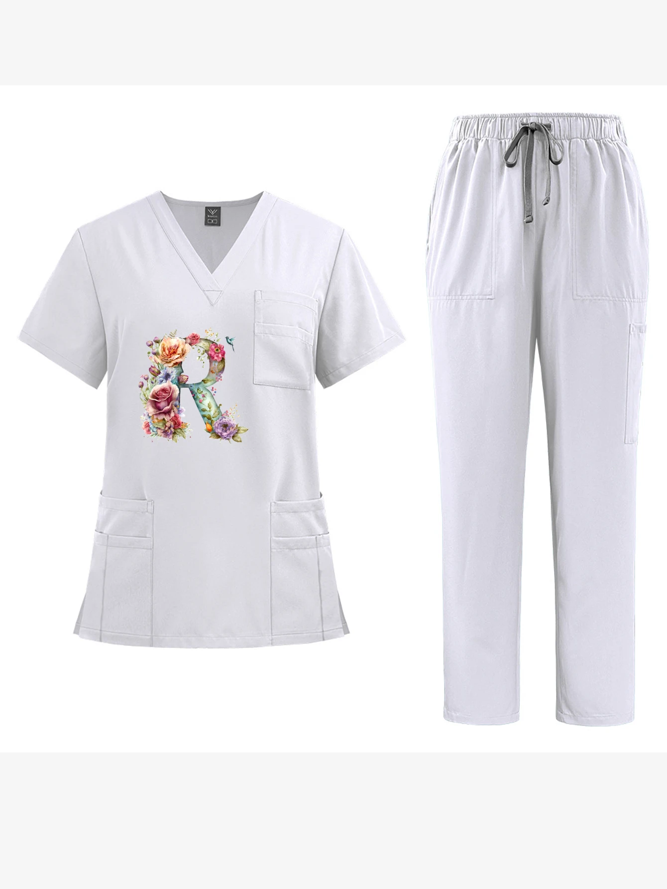 Ropa de trabajo de manga corta con cuello en V Unisex con estampado exclusivo, conjunto de camarero de restaurante, monos de Catering transpirables y resistentes a las arrugas