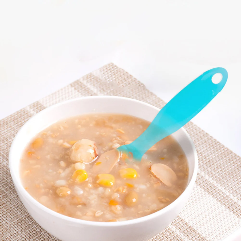 

2Pcs Baby Learning Spoon Silicone Trainer Utensils Compact Portable Safe Microwave Toddler Tableware Essential Feeding Tool