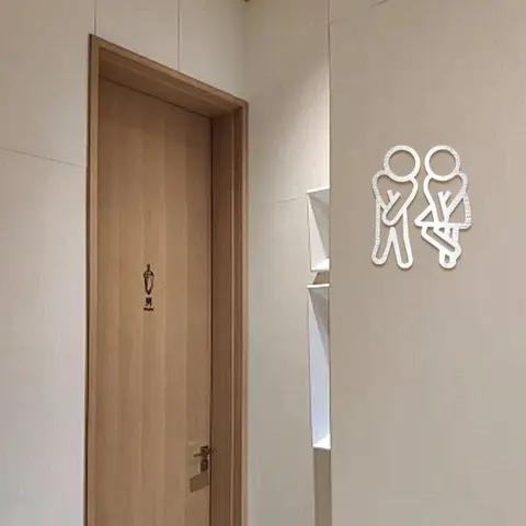 Roliga badrumsskyltar för män kvinnor kreativ 2D platt toalettdörrdekor restaurang hotell café toalettskylt väggdekor dekor 8 best sales toalett - №6