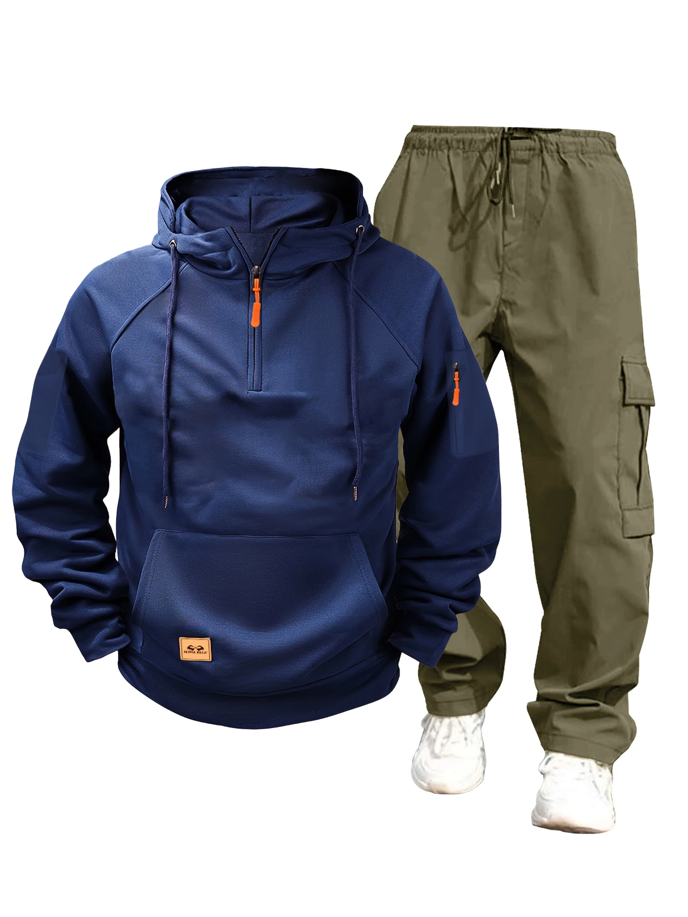 طقم ملابس رياضية للرجال، ملابس رياضية عصرية، هوديي نسائي + بنطلون طقم مكون من قطعتين، ملابس رياضية كاجوال للجري، سراويل عمل