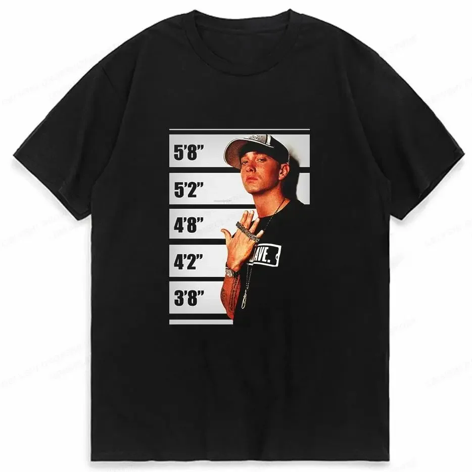 Rapper Eminem Graphic Print T Shirt Vintage Fashion Casual Crew Neck Short Sleeve  T Shirt Women