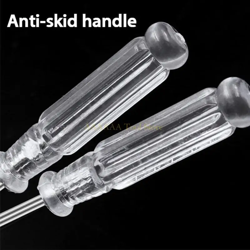 A2BE Small Mini Screwdriver with Transparent Handle Anti-skid Home Appliance Repair