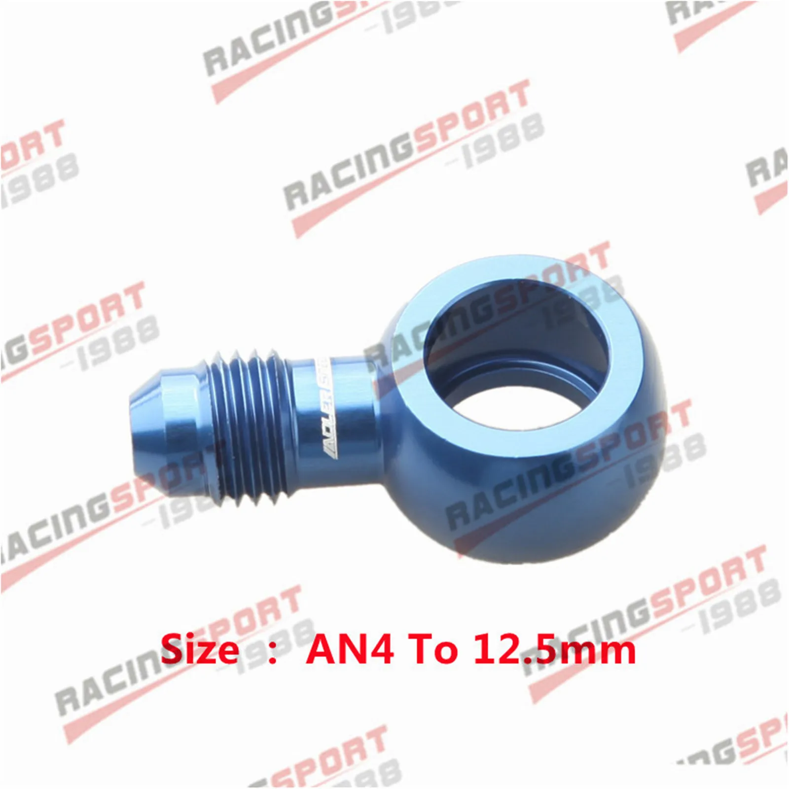 12.5mm Metric Banjo Bolt To AN-4 AN4 Male Flare Brake Adapter Fitting Black/Blue