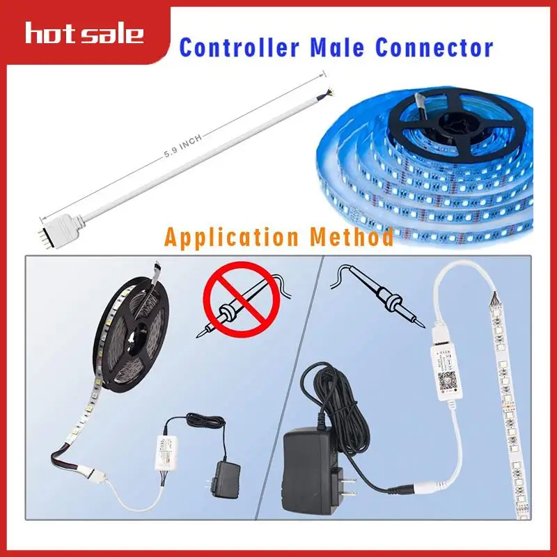 A57M-5 Pin LED Strip Connector Kit White Plastic Fit For 12Mm RGBW LED Strip Connection Include T Shape 5 Pin LED RGBW Connector
