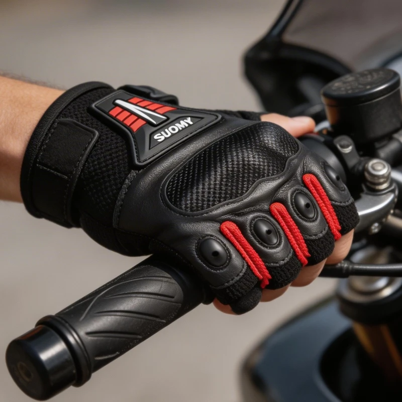 

Мотоперчатки SUOMY без пальцев, летние, с полной защитой ладони, нескользящие, для мотогонок, байкеров, велосипедистов, мотоциклетные перчатки