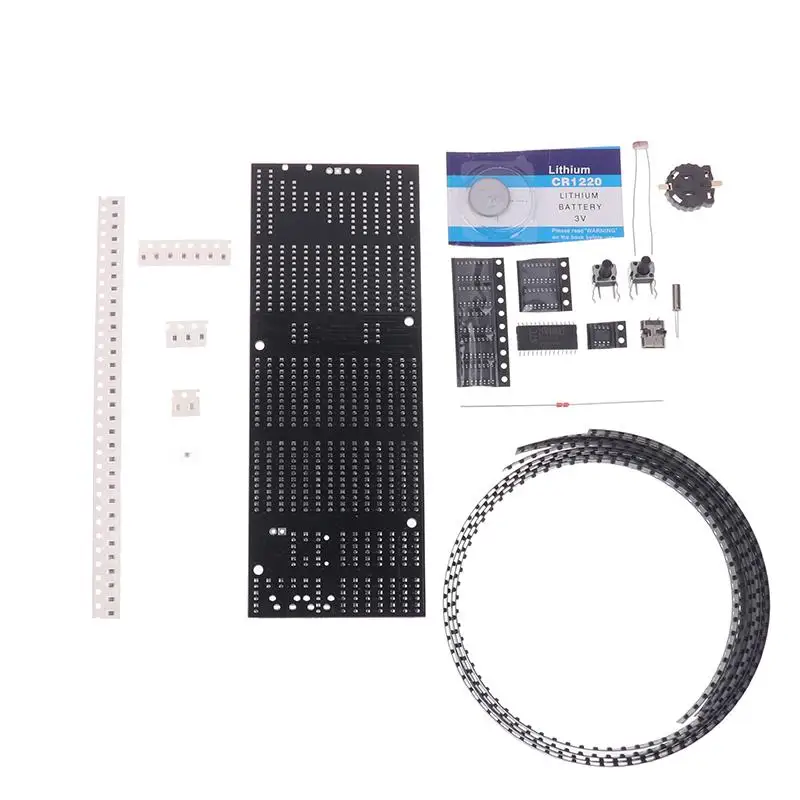 1Set LED Dot Matrix Digital Clock Kit With Auto Brightness Time Temperature Soldering Practice Kit DIY Electronics Project