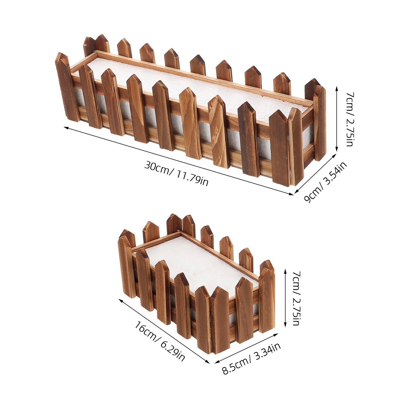Maceta rústica de madera para valla de piquete, maceta para balcón, Patio, interior y exterior, decoración de granja, accesorios de arreglo de flores, 2 uds.