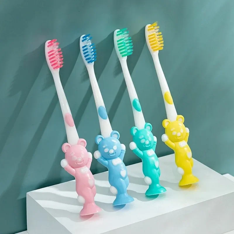 4Pcs/set Baby Toothbrush Cute Cartoon Toothbrush for Children Bamboo Charcoal Short Handle Children\'s Toothbrush Teeth Care