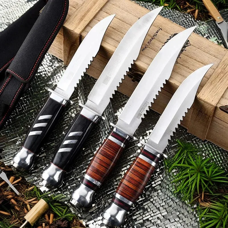 Wilderness camping knife, wilderness survival knife, portable knife, outdoor high hardness multifunctional hiking knife